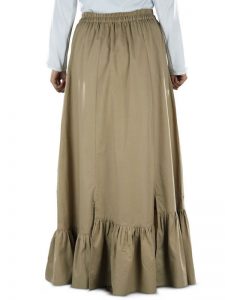 Brown Color Skirt-Poplin Skirt