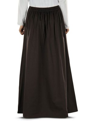 Brown Color Skirt-Poplin Skirt