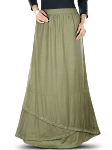 Brown Color Skirt-Rayon Skirt