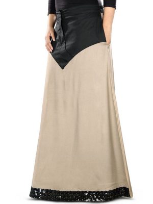 Brown And Black Color Skirt-Rayon Skirt