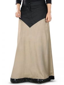 Brown And Black Color Skirt-Rayon Skirt