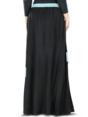 Black And Blue Color Skirt-Rayon Skirt