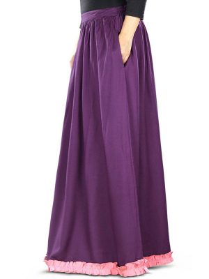 Purple And Pink Color Skirt-Rayon Skirt