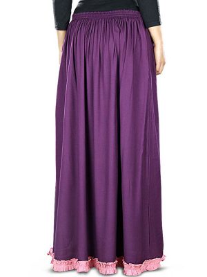 Purple And Pink Color Skirt-Rayon Skirt