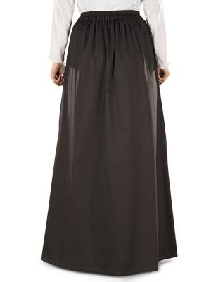 Brown Color Skirt-Poplin Skirt