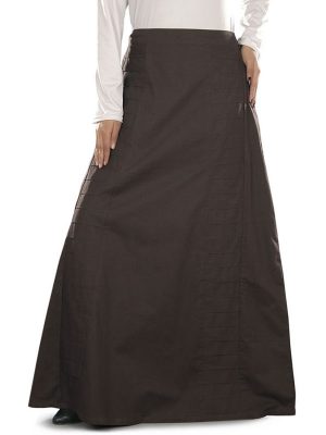 Brown Color Skirt-Poplin Skirt