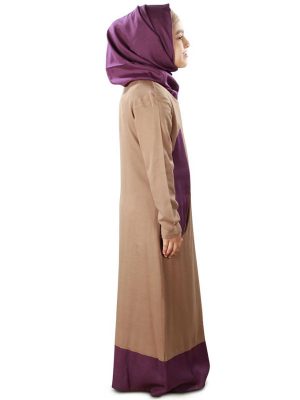 Brown Color Kid'S-Rayon Kid'S Abaya