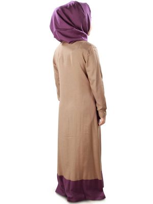 Brown Color Kid'S-Rayon Kid'S Abaya