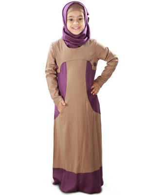 Brown Color Kid'S-Rayon Kid'S Abaya