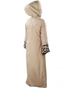 Brown Color Kid'S-Crepe Kid'S Abaya