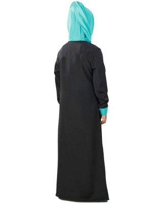 Black Color Kid'S-Crepe Kid'S Abaya