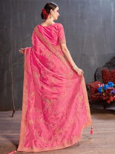Rang Roop Pink Organza Coding Sequence Embroidered Party Wear Designer Saree
