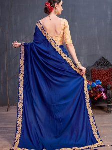 Rang Roop Navy Silk Coding Lace Work Party Wear Designer Saree