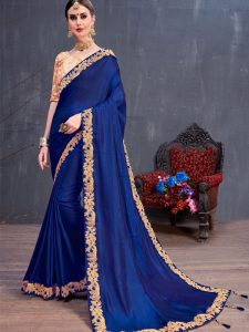 Rang Roop Navy Silk Coding Lace Work Party Wear Designer Saree