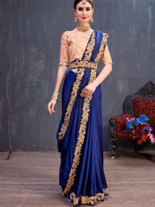 Rang Roop Navy Silk Coding Lace Work Party Wear Designer Saree