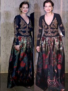 Diya Mirza Banglori Silk & Georgette Sequence & Multi Work Bollywood Gown