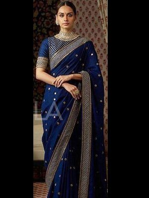 Sridevi Blue Colour 60Gm Georgette Bollywood Designer Sarees