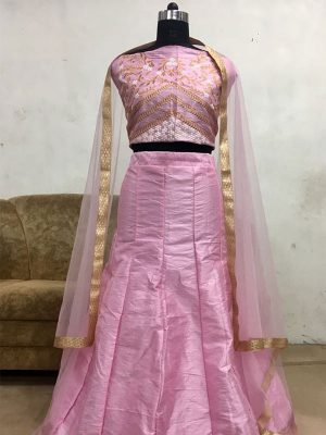 Phantom Pink Colour Bollywood Lehenga