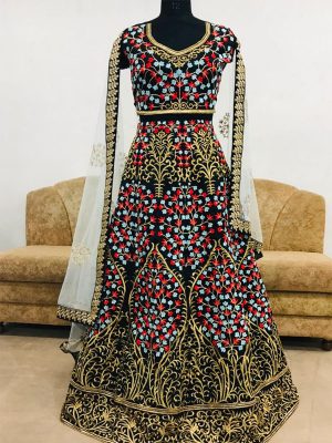 Taffeta Silk Multicolor Bollywood Lehenga