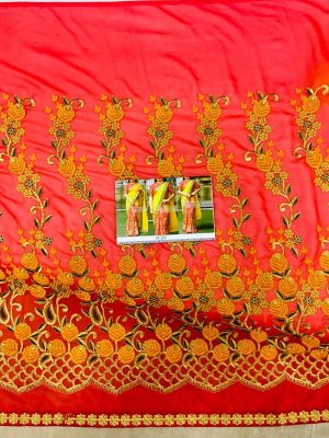 Yellow & Red Colour Georgette Silk Bollywood Designer Sarees