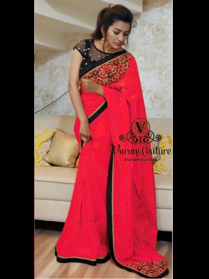 Paper Silk Pink Colour Thread & Multi Work Bollywood Sarees