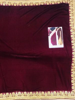 Silk Maroon Colour Thread & Multi Work Bollywood Sarees