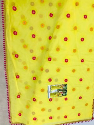 Georgette Yellow Colour Sequence & Multi Work Bollywood Sarees