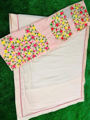 Georgette Silk Cream Colour Multi & Hand Work Bollywood Sarees
