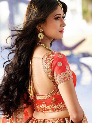 Phantom Silk Red Colour Bollywood Lehenga
