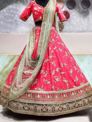 Malbari Silk Pink colour Bollywood Lehenga