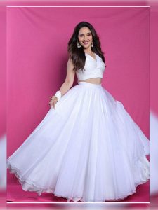 Buy online Madhuri Dixit White Celebrity Wear Lehenga Choli