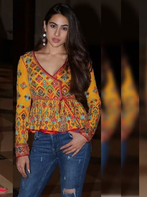 Letest Sara Ali Khan Celebrity Wear Fancy Navratri Top