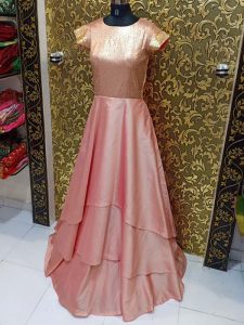 Letest Jannat Rehmani Peach Tafeta Silk Gown