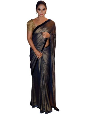 Latest Silk Black Bollywood Replica Saree