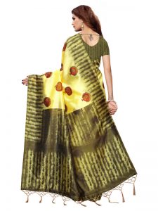 Nagma Mor Lemon Printed Mysore Art Silk Kanjivaram Sarees With Blouse