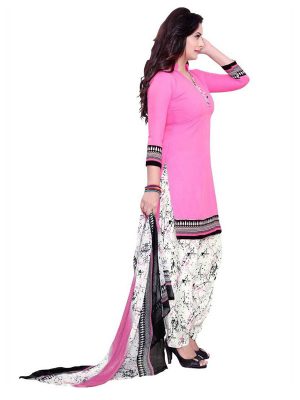 French Crepe Printed Dress Material With Shiffon Dupatta Suit-1056