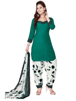 French Crepe Printed Dress Material With Shiffon Dupatta Suit-1066 A