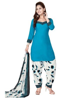 French Crepe Printed Dress Material With Shiffon Dupatta Suit-1066 B