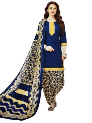 French Crepe Printed Dress Material With Shiffon Dupatta Suit-1079