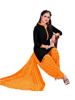 French Crepe Printed Dress Material With Shiffon Dupatta Suit-1116 B