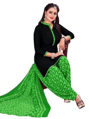 French Crepe Printed Dress Material With Shiffon Dupatta Suit-1116 C