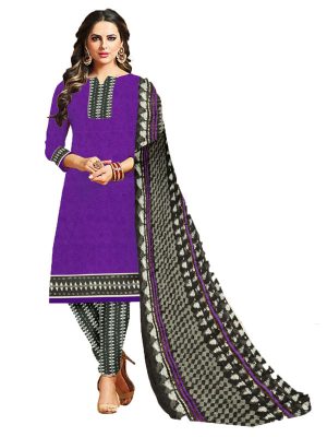 French Crepe Printed Dress Material With Shiffon Dupatta Suit-1118 A