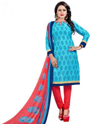 French Crepe Printed Dress Material With Shiffon Dupatta Suit-1141