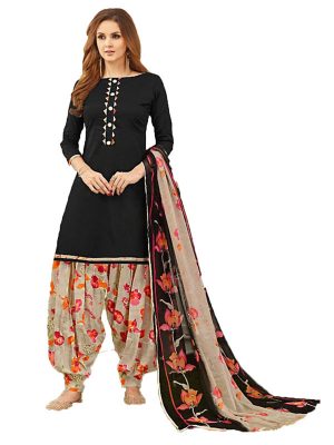 French Crepe Printed Dress Material With Shiffon Dupatta Suit-1150