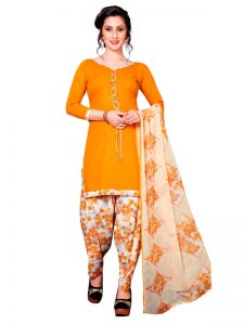 French Crepe Printed Dress Material With Shiffon Dupatta Suit-1153