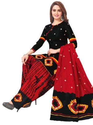 French Crepe Printed Dress Material With Shiffon Dupatta Suit-1160