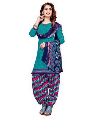 French Crepe Printed Dress Material With Shiffon Dupatta Suit-1168