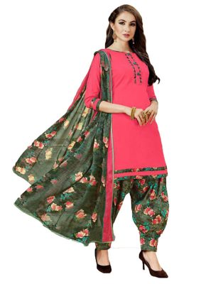French Crepe Printed Dress Material With Shiffon Dupatta Suit-1175