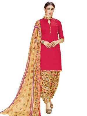 French Crepe Printed Dress Material With Shiffon Dupatta Suit-1178
