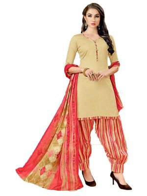 French Crepe Printed Dress Material With Shiffon Dupatta Suit-1181